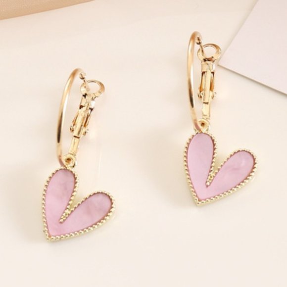 Jewelry - 3/$20 New Gold & Purple Gold Heart Earrings